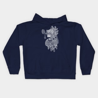 Quetzalcoatl white on dark Kids Hoodie